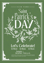 Saint Patrick's Day Vintage Poster Design, Vector Template.