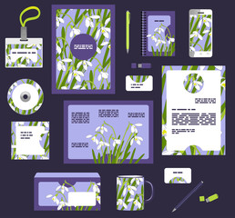 Wall Mural - corporate style business templates. set of spring floral design
