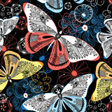 Graphic pattern fancy butterflies
