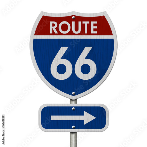 Photo American Route 66 Highway Road Sign