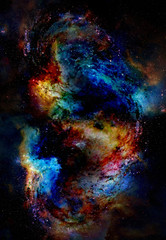 Aufkleber - Nebula, Cosmic space and stars, blue cosmic abstract background. Elements of this image furnished by NASA.