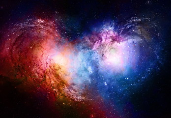 Nebula, Cosmic space and stars, blue cosmic abstract background. Elements of this image furnished by NASA.