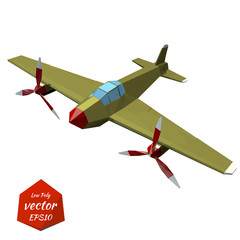 Retro plane on a white background. The twin-engine fighter. Vint