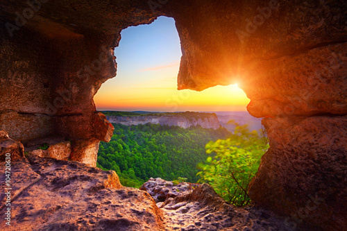 cave and view of canyon