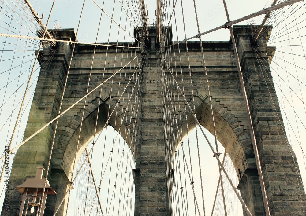 Brooklyn Bridge Sepia - obrazy, fototapety, plakaty 