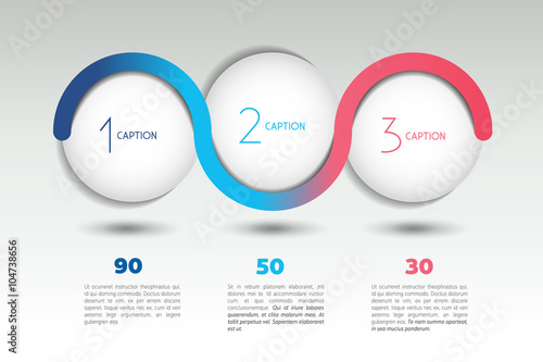 Fotografie, Obraz Infographic vector option banner with 3 steps