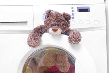 Teddy Bear In A Washing Machine.