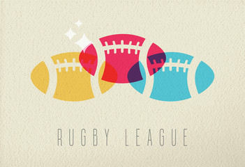 Wall Mural - Colorful rugby ball concept background