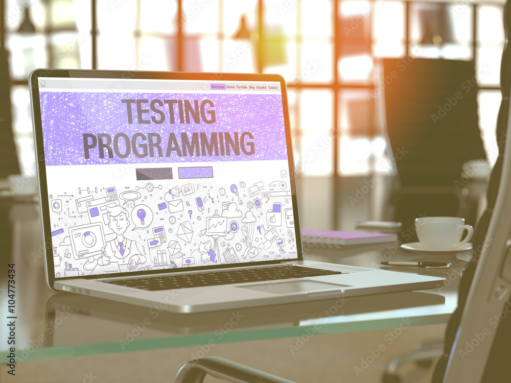 Testing Programming Concept - Closeup on Landing Page of Laptop Screen ...