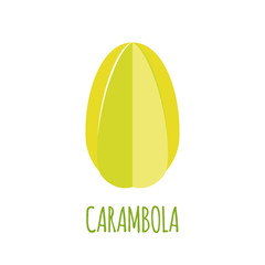 Wall Mural - Carambola icon in flat style on white background