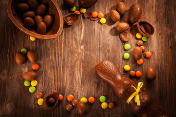 Wall Mural - Easter chocolate background