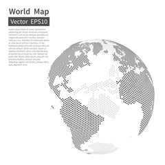 dotted world map background. earth globe. globalization concept.