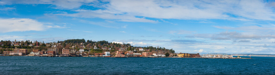 Wall Mural - Port Townsend Panorama. The historic port city of Port Townsend, Washington, is littered with beautiful Victorian homes with widow walks and brightly colored paint jobs. 