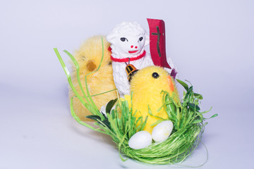 Easter decoration on the white background