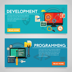 Programming and Graphic Design Concept Banners