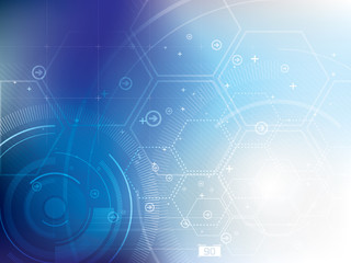 abstract technology background with hexagons