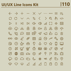 UI and UX big bold line icons kit