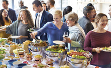 Diversity People Enjoy Buffet Party Concept