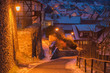canvas print picture - Winterabend in Stolberg, Harz in Sachsen-Anhalt