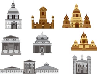 Ancient temples vector set