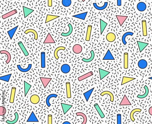 Obraz na plátně Illustration for hipsters Memphis style.