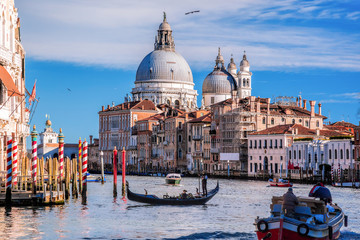 Grand Canal with gondola in Venice, Italy