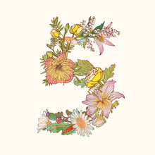 Floral Numeral Figure 5