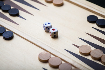 Wall Mural - Backgammon board and dice