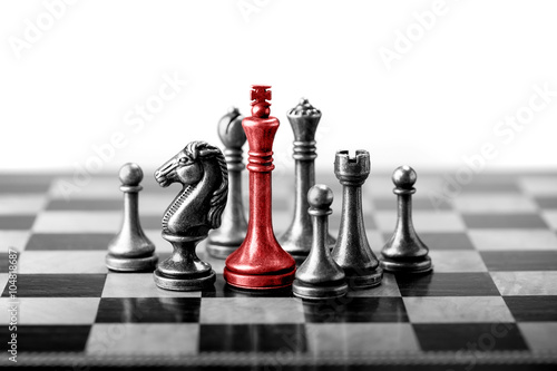 Fotografía  Ajedrez concepto de negocio, el líder y el éxito