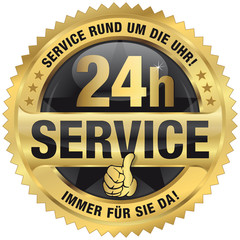 Sticker - 24h Service - Service rund um die Uhr! Immer für Sie da!