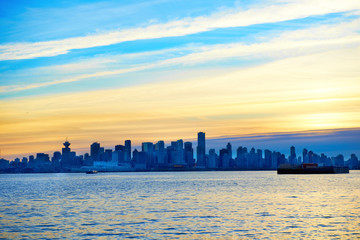 Canvas Print - Sunset above Vancouver, Canada