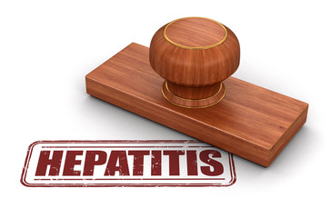 Sticker - Stamp Hepatitis.  Image with clipping path