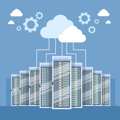 Wall Mural - data center cloud connection hosting server computer