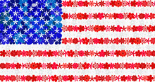 Floral Mosaic Flag Of The USA