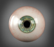 Realistic human eyeball blue iris pupil isolated