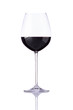Glass Dark Red Wine on White Background