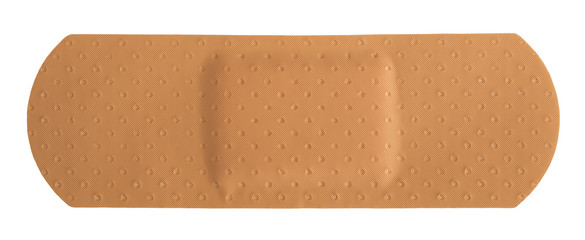 single adhesive bandage on white background