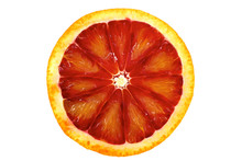 Blood Orange Slice Isolated On White Background