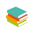 Books vector illustrator. Stack of colored books. Learning logo. Education icon. 