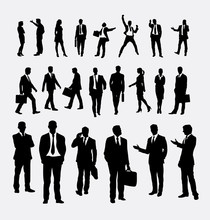 Businessman And Business Woman Bundle 1 Silhouette. Good Use For Symbol, Logo, Web Icon, Mascot, Sign, Sticker, Or Any Design You Want. Easy To Use.