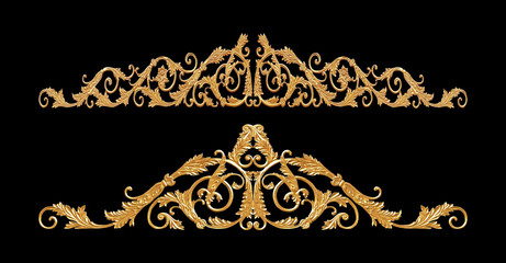 Wall Mural - Ornament of gold plated vintage floral ,victorian Style