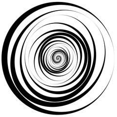 Fototapete - Concentric - converging circles. Abstract vortex, spiraling grap