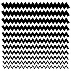 Poster - Set of wavy (zigzag) lines from thick to thin - Horizontal divid