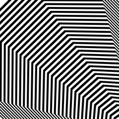 Fototapete - Abstract geometric pattern with angular lines radiating from the