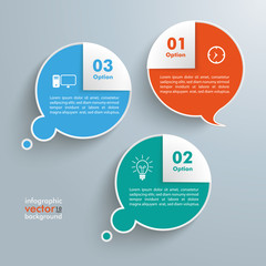 Sticker - 2 thought 1 speech bubbles corner infographic