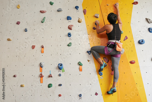 Climbing in gym