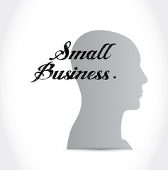 Wall Mural - small business thinking brain sign concept