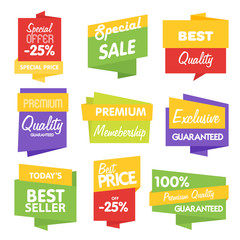 Wall Mural - Isolated sale sticker vector collection on white background