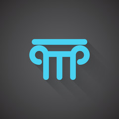 Wall Mural - flat column web app icon on dark background