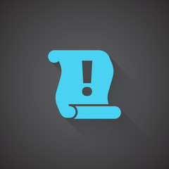 Wall Mural - flat important information web app icon on dark background